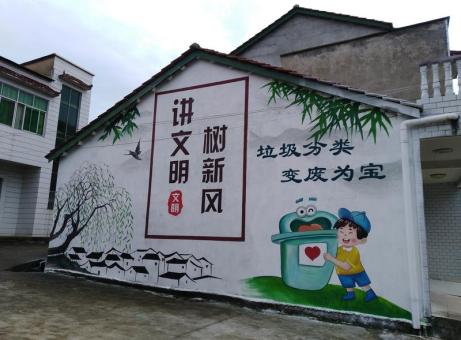 社旗墙绘是现在流行的墙体广告