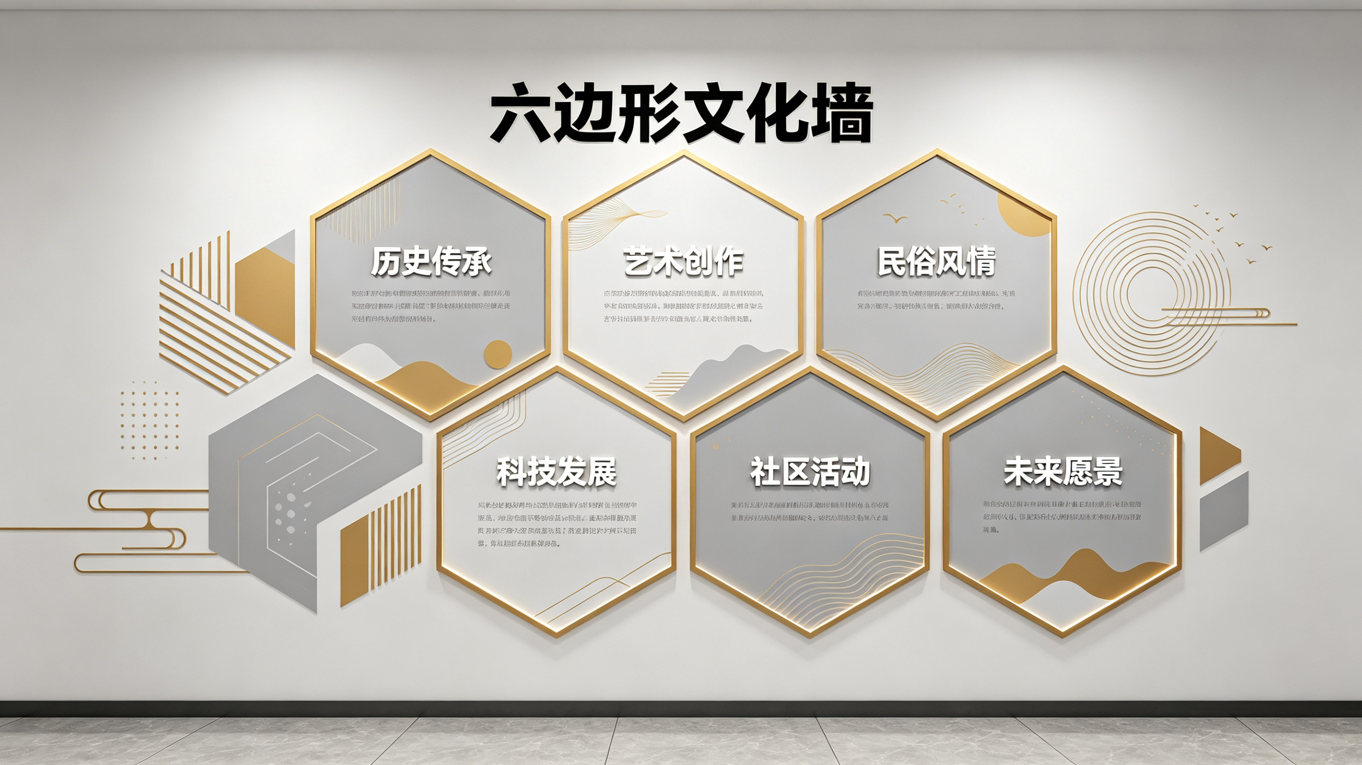 社旗企业文化墙 | 六边形信息美学